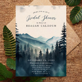 Rustik Watercolor Gräs Träd Mountain Möhippa Inbjudningar