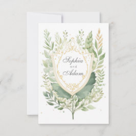 Rustik Watercolor Greenery Save Date Card Spara Datumet
