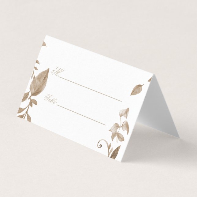 Rustik Watercolor Guld Burgundy Blommigt Bröllop Visitkort (Framsida)