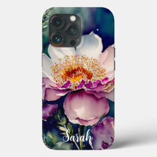 Rustik Watercolor Lila & White Flowers