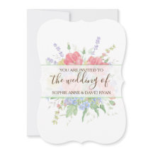 Rustik Watercolor Meadow Vild Flowers Bröllop