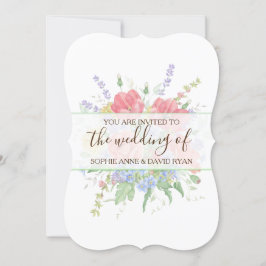 Rustik Watercolor Meadow Vild Flowers Bröllop Inbjudningar