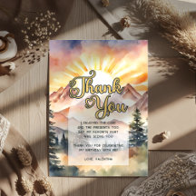 Rustik Watercolor Mountains Nature Sunrise Script
