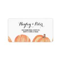 Rustik Watercolor Pumpkin Adressetiketters Sticker