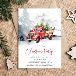 Rustik Watercolor Red Lastbil Vinterjul Party Inbjudningar<br><div class="desc">Ha en god jul med den här roliga, röda lastbil-julinbjudan. Det är en klassisk och perfekt för alla typer av julfester. Utformningen har en moody snöbakgrund, snö och ett vackert, ljusröd lastbil som bär på julgranar. Den moderna mallen användor en kombination av sans och calligraphy-skript typsnitt. Toppen som är enkel...</div>