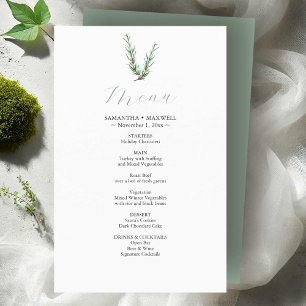 Rustik Watercolor Rosemary Budget Bröllop Menus Flygblad