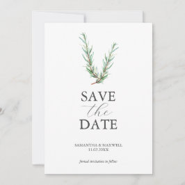 Rustik Watercolor Rosemary Save Date Spara Datumet