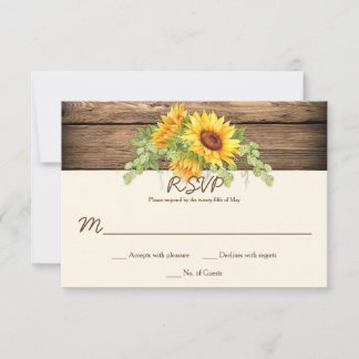 Rustik Watercolor Solblommor Wandean Barn Wood OSA Kort