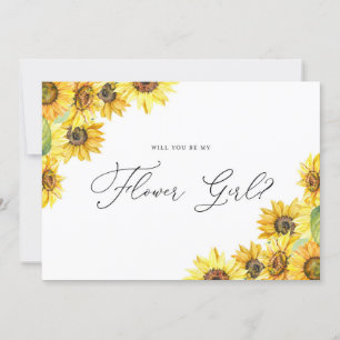 Rustik Watercolor Sunblommor Flower Girl Frieri