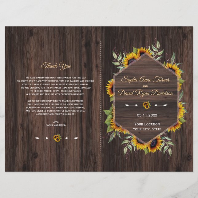 Rustik Watercolor Sunwers Old Barn Program (Framsida)