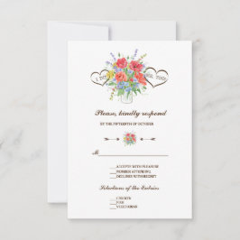 Rustik Watercolor Vild Flowers Bröllop OSA