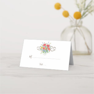 Rustik Watercolor Vild Flowers Bröllop Placeringskort