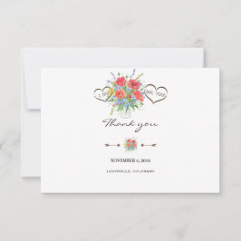 Rustik Watercolor Vild Flowers Bröllop Tack
