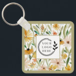 Rustik Watercolor Vild Flowers Logotyp QR Code Nyckelring<br><div class="desc">Logotypen QR-kod för företagsknappar i Rustic Watercolor Vild Flowers har ett modernt blommönster för vattenfärg i orange,  rosa,  blått och grönt med anpassningsbarnas logotyp på framsidan med anpassningsbarnas QR-kod på baksidan. Perfekt för företagsgåvor. Designad av ©2024 Evco Studio www.zazzle.com/store/evcostudio</div>