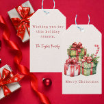 Rustik Watercolor Vintage jul Presentetikett<br><div class="desc">Rustic Watercolor Vintage jul Gift-Märkre En enkel, modern och snyggt juldesign helgdag design. Söt Julklapp och helgdag grey utgör denna fantastiska vattenfärgsdesign. Baksidan av den här märkrn innehåller ett meddelande om anpassadets helgdag och är personlig med ditt namn. Den här presenten är en perfekt att bifoga till en gåva eller...</div>