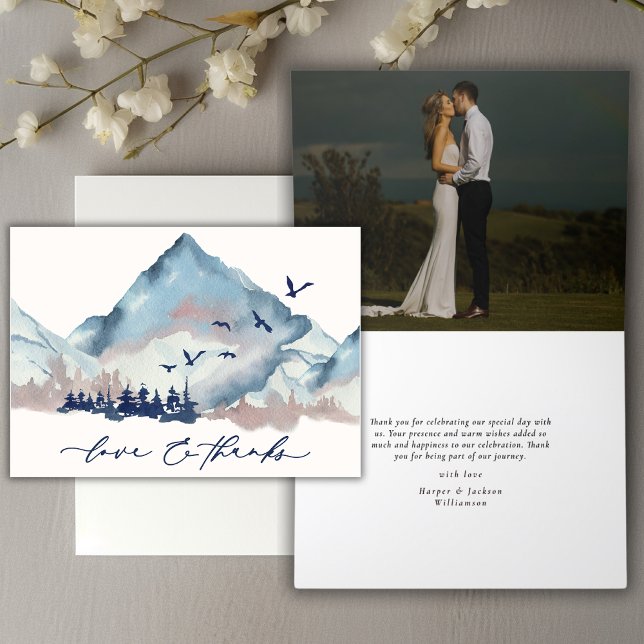 Rustik Watercolor Woodland Gräs Forest Tack Kort (Skapare uppladdad)