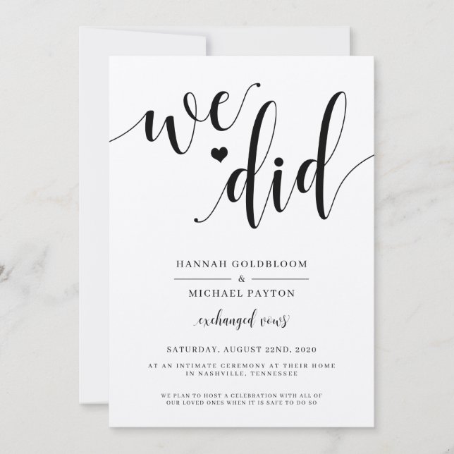 Rustik We Did Bröllopsannonsering Inbjudningar (Framsida)