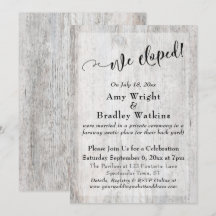 Rustik Weasted Grått Wood we Elope Firande