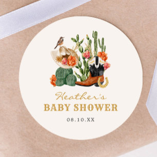 Rustik Western Baby Shower-dekal Runt Klistermärke