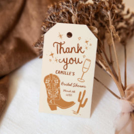 Rustik Western Baby Shower Tack Presentetikett