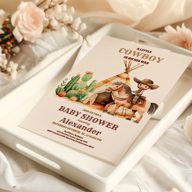 Rustik Western babystölder för Cowboy Land Inbjudningar (Skapare uppladdad)