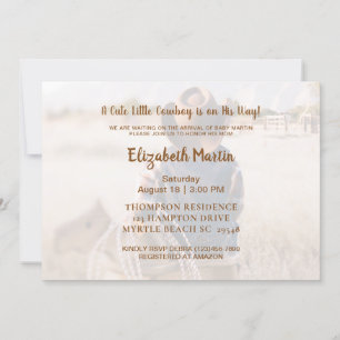 Rustik Western babystölder Inbjudningar