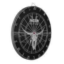 Rustik Western Black and White Bull Skull Monogram