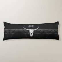 Rustik Western Black and White Bull Skull Monogram