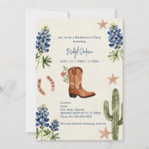 Rustik Western Bluebonnet Sjungningsfest Inbjudningar