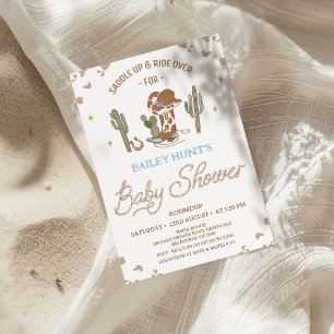 Rustik Western Boot Cowboy Baby Shower Inbjudningar
