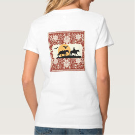 Rustik Western Cowboy Häst Blommig Folklig Konst S T Shirt