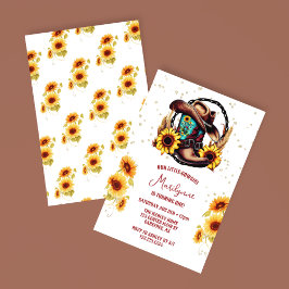 Rustik Western Cowgirl 1: a Birthday Inbjudningar