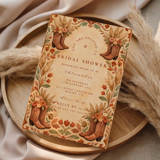 Rustik Western Cowgirl Bröllopsdusch Inbjudningar (Skapare uppladdad)