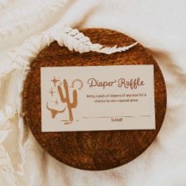 Rustik Western Diaper Raffle Game Biljett Tilläggskort