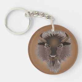 Rustik Western Plains Bison Keychain
