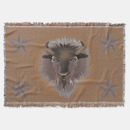Rustik Western Plains Bison Throw Blanket Filt