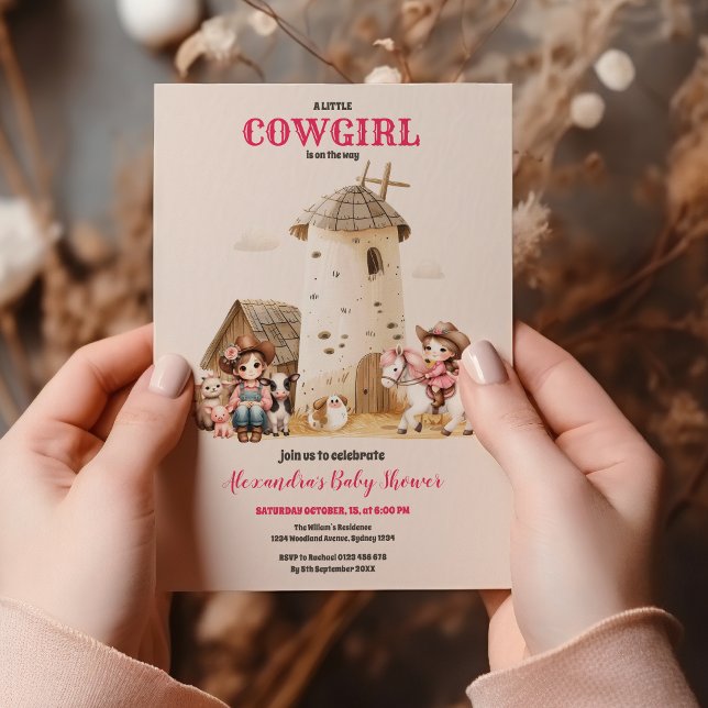 Rustik western-ranch rodeo baby shower inbjudningar (Skapare uppladdad)