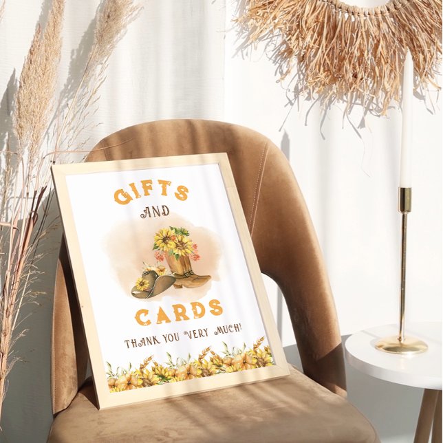 Rustik Western Rodeo Baby Shower Gifts Sign Poster (Skapare uppladdad)