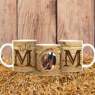 Rustik Western Rodeo Mamma Foto Kaffemugg