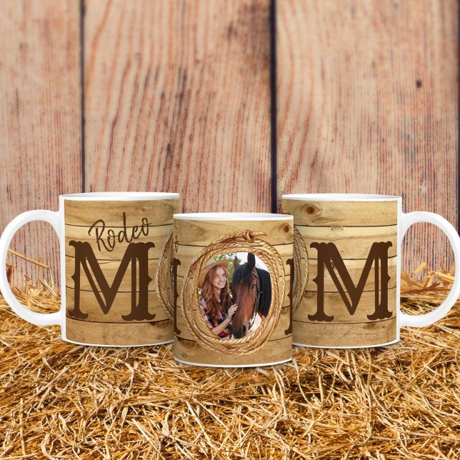 Rustik Western Rodeo Mamma Foto Kaffemugg (Skapare uppladdad)