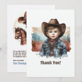Rustik Western Tja, Kompis! Cowboy Födelsedag Tack Kort