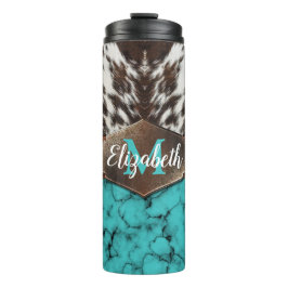 Rustik Western turkos kowhide Thermal Tumbler