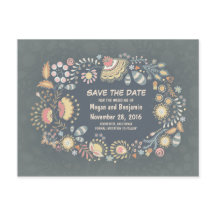 Rustik Whimsical Blommig Rädda Datumet