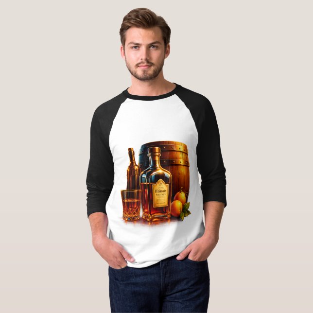 Rustik whiskyfat Raglan T-Shirt – Vintage Pub (Hel framsida)
