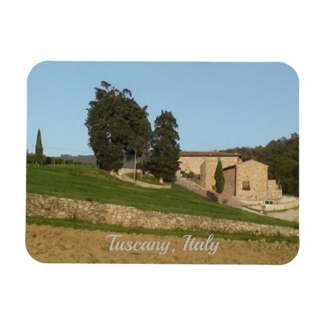 Rustik winery golden färg text Toscana Italien Magnet (Horisontell)