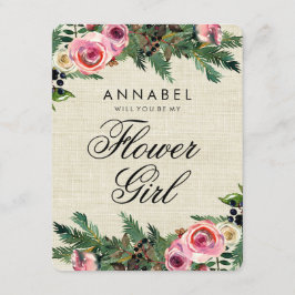 Rustik Winter Burlap, blir du min nos? Inbjudningar