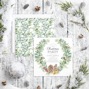 Rustik Winter Fir Cone Wandeand Julfest Inbjudningar