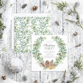 Rustik Winter Fir Cone Wandeand Julfest Inbjudningar