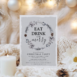 Rustik Winter Wearing-jul Party Inbjudningar