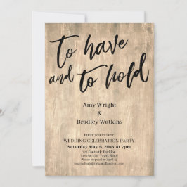 Rustik Wood Handskrift att ha och att vänta Inbjudningar